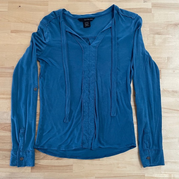 Calvin Klein teal shirt - Picture 1 of 5
